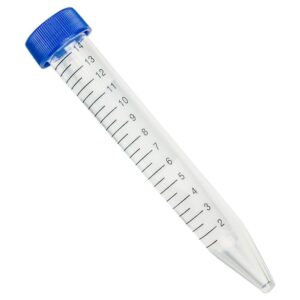 A sterile 15ml conical-bottom centrifuge tube from Greengold Lab Supplies