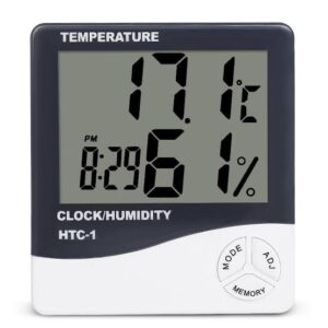 A professional digital indoor room thermometer and humidity monitor from Greengold Lab Supplies,