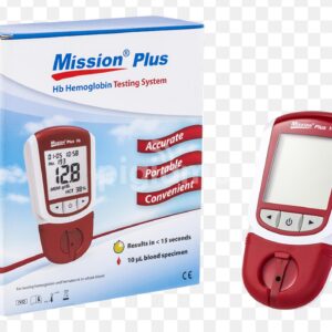 A portable Mission Plus Hb hemoglobin testing meter from Greengold Lab Supplies