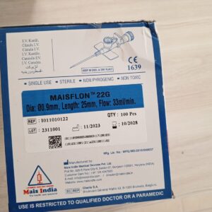 A sterile, individually blister-packed G22 (Blue) IV Cannula from Greengold Lab Supplies