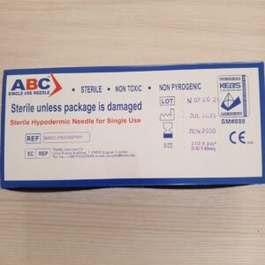 A sterile, individually blister-packed G21 (Green) hypodermic needle from Greengold Lab Supplies