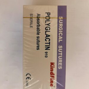 A sterile, braided Polyglactin 910 synthetic absorbable suture from Greengold Lab Supplies