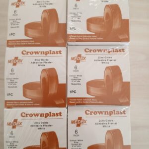 A high-strength, 6-inch (15cm) roll of Zinc Oxide strapping plaster from Greengold Lab Supplies,